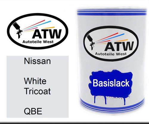 Nissan, White Tricoat, QBE: 500ml Lackdose, von ATW Autoteile West.